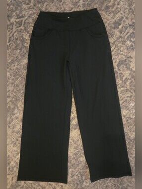 ESOFT Black Wide-Leg Pull-On Pants, Sz Large. Like New!